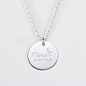 Personalised engraved silver 19 mm medallion pendant - "Granny bouquet" special edition