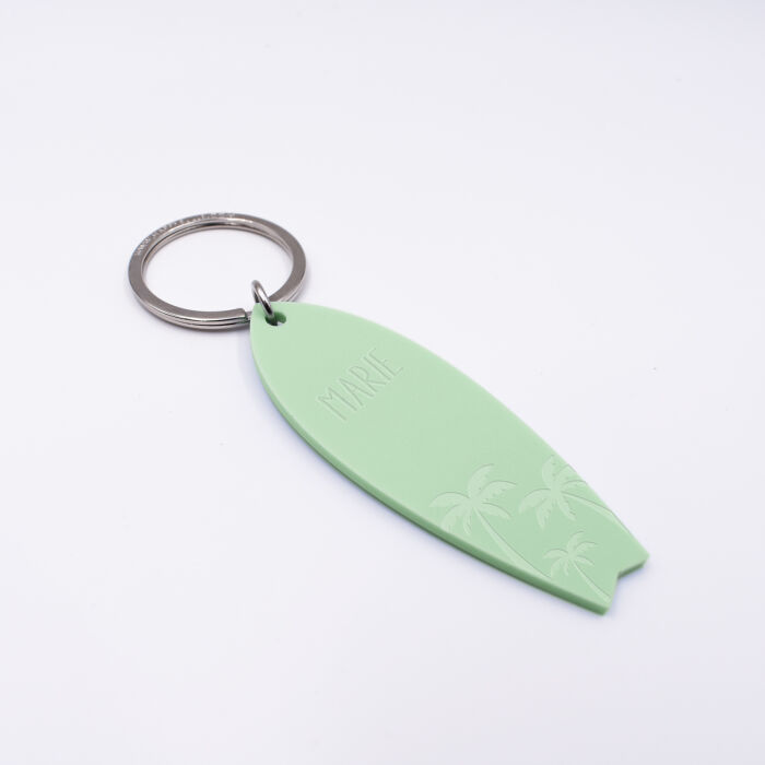 Porte-clés personnalisé médaille gravée acrylique Planche de Surf 1 