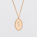 Personalised engraved gold plated oval serrated vintage medallion pendant 20x13 mm