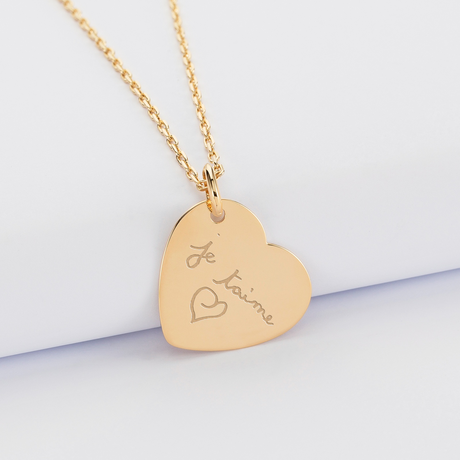 Pendentif Médaille D'amour Personnalisé – Cœur Troué, Gravé, Acier Brillant