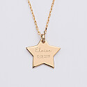 Personalised children's engraved gold plated star name sleeper pendant medallion 20x20mm name 2