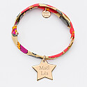 Personalised children's engraved gold plated star name medallion 20x20mm Liberty bracelet - name 2