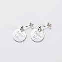 Personalised engraved silver earrings15mm - text