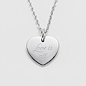 Personalised engraved steel heart medallion pendant 20x18mm - text