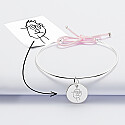 Personalised silver and cord bangle bracelet and 15mm engraved medallion - tutorial