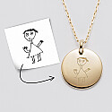 Personalised engraved gold plated rounded medallion pendant 20 mm tutorial
