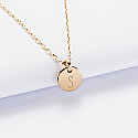 Personalised initial engraved gold plated medallion pendant 10 mm - 1