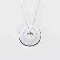Personalised engraved silver target medallion pendant 20mm text 2