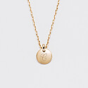 Personalised initial engraved gold plated medallion pendant 10 mm - 4