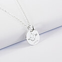Personalised engraved silver medallion pendant 15 mm sketch