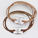 Pair of personalised leather bracelets with engraved 2-hole rectangular silver medallions 23x16mm - imprints