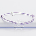 Personalised engraved acrylic target heart medallion bracelet 21 mm text