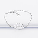 Personalised engraved silver cloud medallion 2-hole chain bracelet 20x14mm name