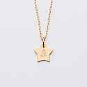 Personalised engraved initial gold-plated star medallion children's pendant 12 mm - 4