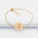 Personalised engraved gold plated 2-hole medallion chain bracelet 15 mm - imprint