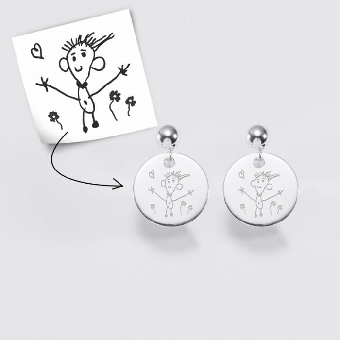 Personalised engraved silver earrings15mm - tutorial