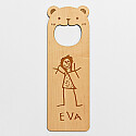 Personalised bear wooden door hanger - sketch