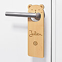 Personalised bear wooden door hanger - name