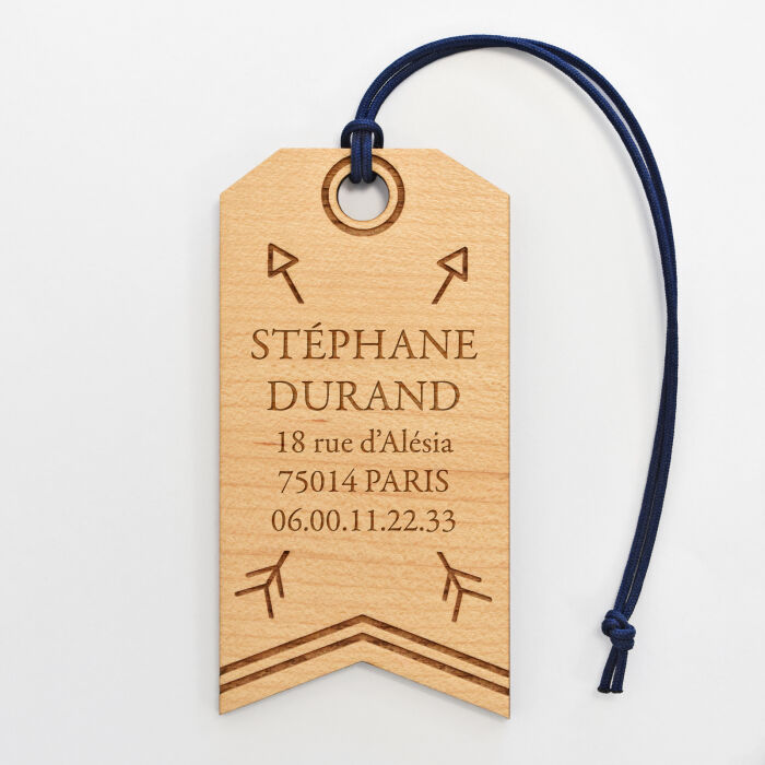 Personalised engraved wooden "Adventure" luggage tag - 3