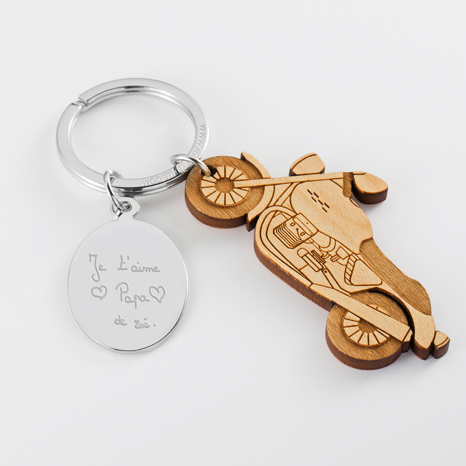 Amikado - Porte-clés Personnalisé En Forme De Casque De Moto (Rouge) - Médaille Gravée - Cadeau Pour Motard