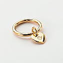 Gold plated ring and personalised engraved initial heart medallion 10mm - 2