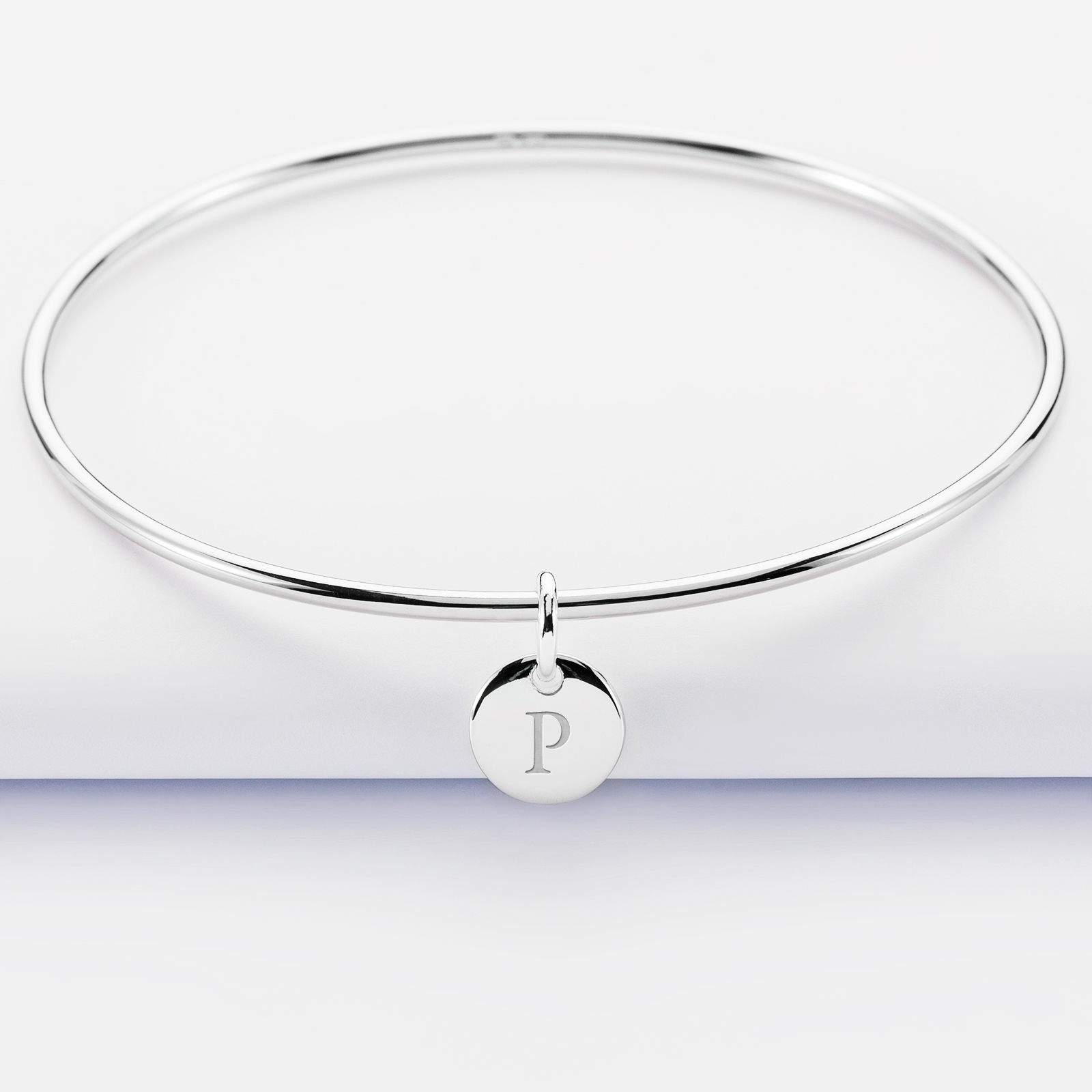 Bracelet Femme Personnalisé Initiale - Argent Plaqué Or 18 Carats - Taille Réglable 15 Cm + 5 Cm - Cadeau Saint-Valentin, Noël