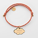 Sparkly cord children's bracelet with personalised engraved gold plated cloud medallion 20x14 mm - date
