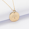 Personalised engraved gold plated 19mm medallion pendant - Tree of Life special edition 1