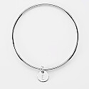 Personalised silver children's bangle and 10 mm engraved initial medallion - 4