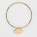 Personalised gold-plated children's bangle and engraved cloud medallion 20x14 mm - text
