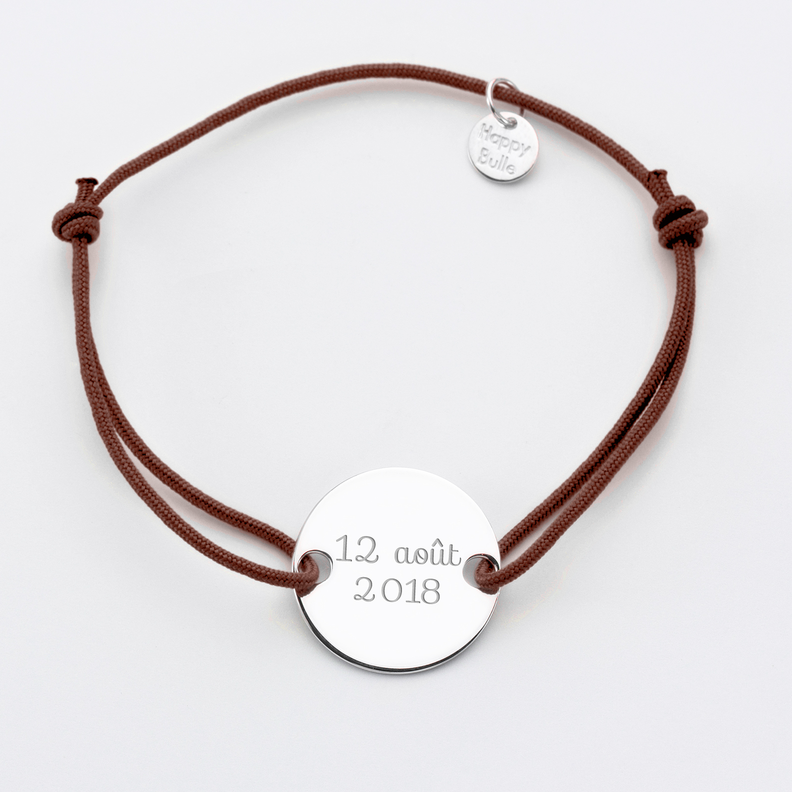 Bracelet Cordon Attache moi Personnalisé - argent