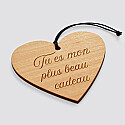 Personalised engraved wooden heart Christmas bauble - text