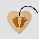 Personalised engraved wooden heart Christmas bauble - imprint