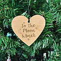 Personalised engraved heart wooden Christmas bauble