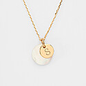Personalised engraved gold plated mother of pearl medallion pendant 10 mm - 4