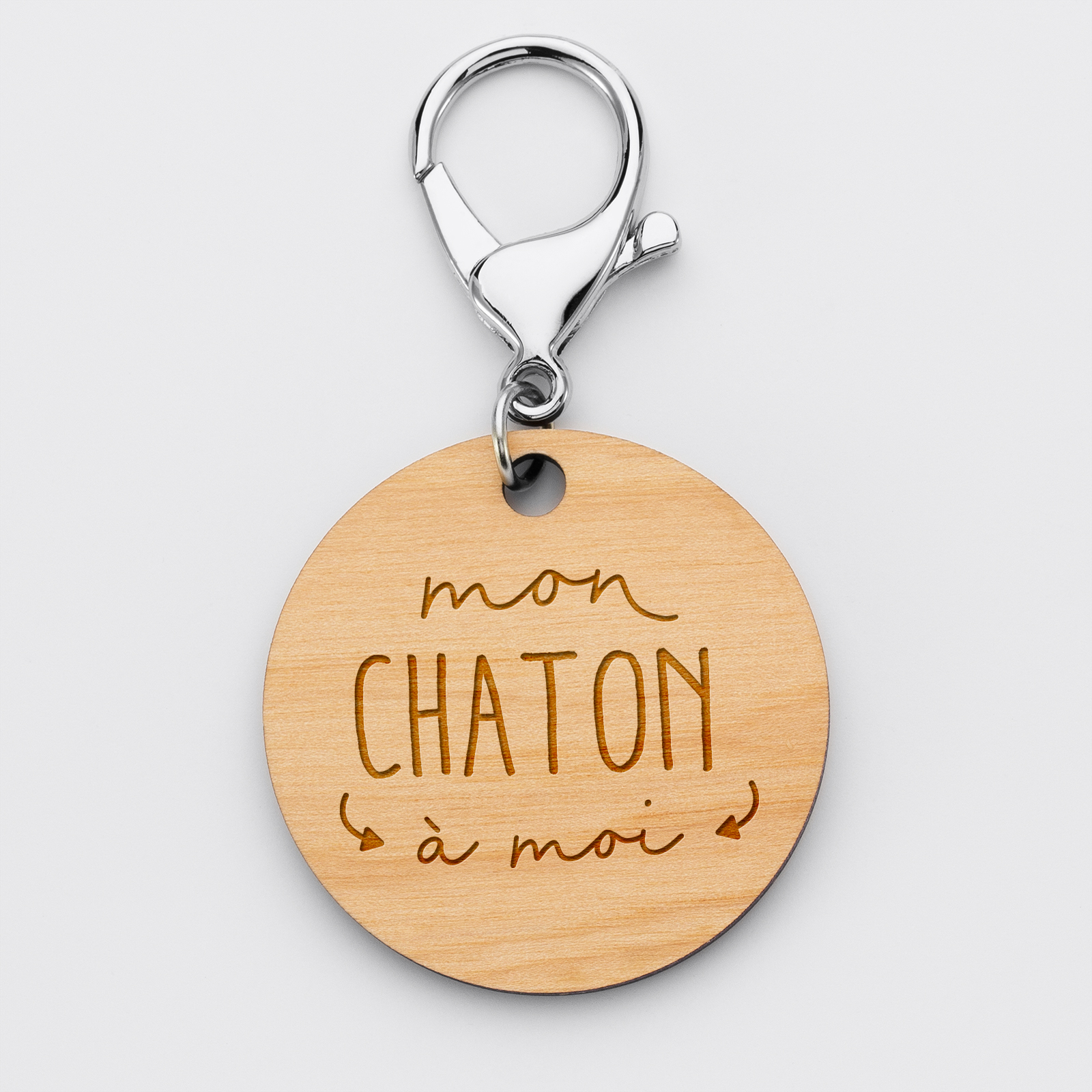 Personalised engraved wooden "Male nickname" round medallion keyring 50mm 1
