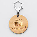 Personalised engraved wooden "Female nickname" round medallion keyring 50mm 3