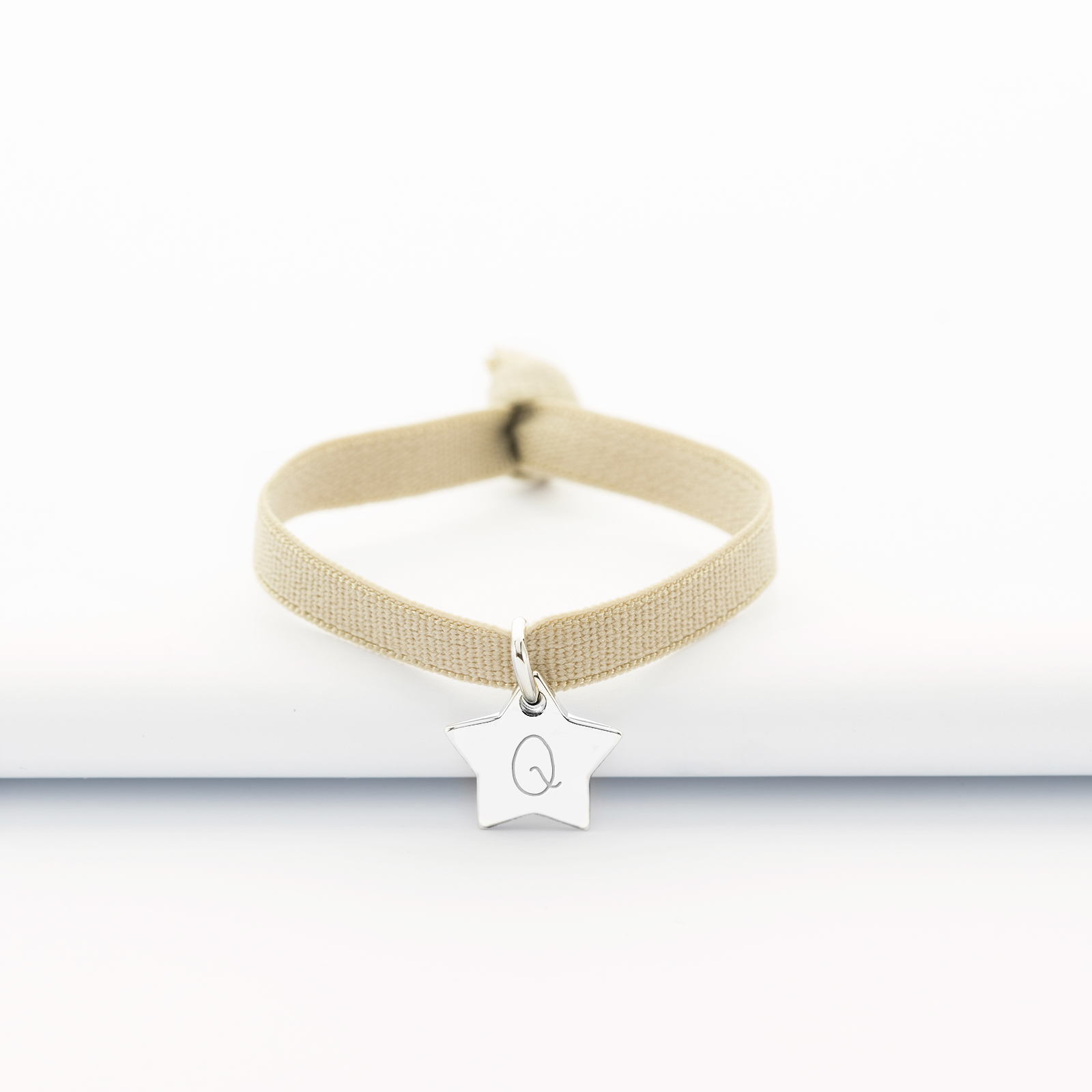 Bracelet Enfant Personnalise Cordon Elastique Medaille Gravee Argent 10 Mm