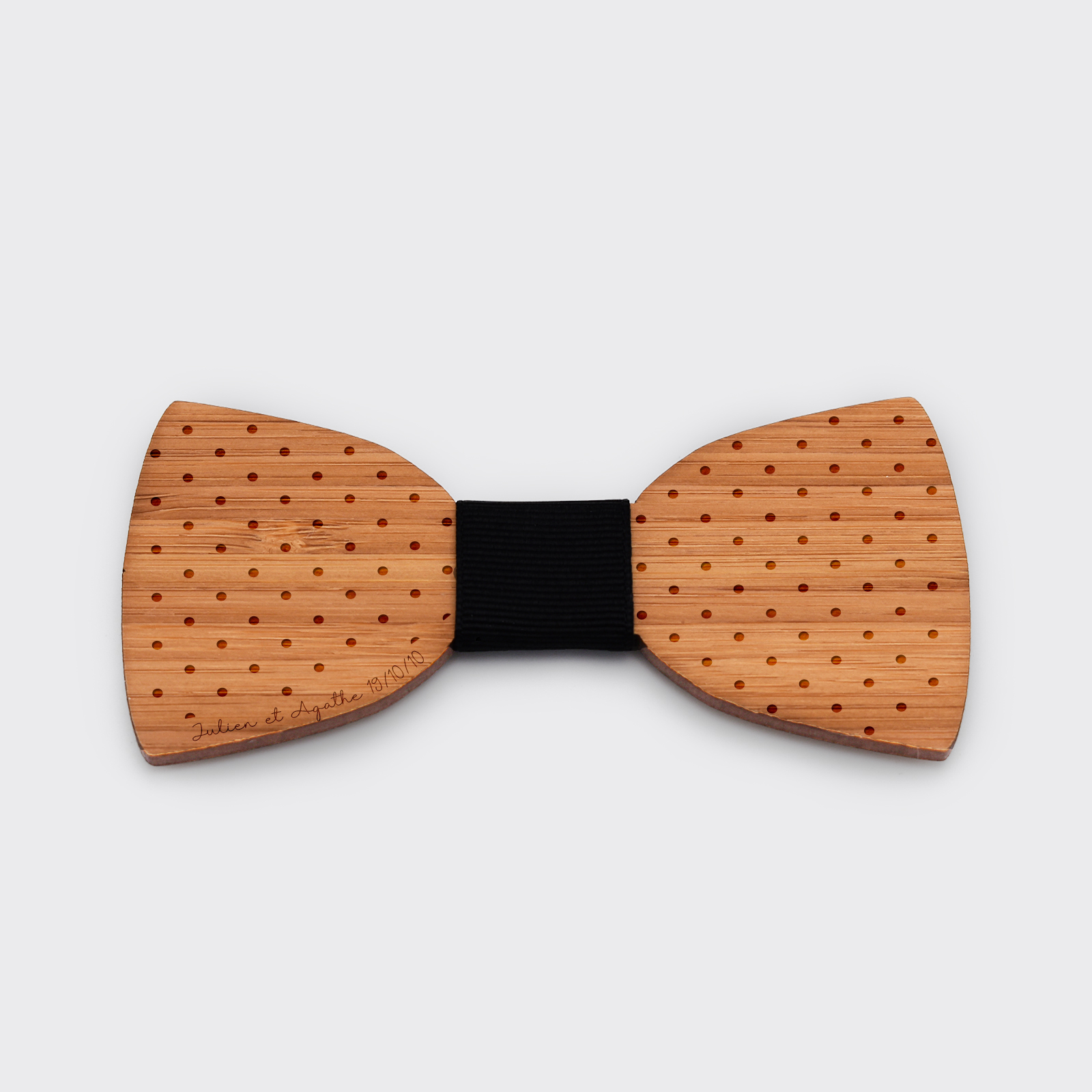 Personalised wooden engraved classic bow tie