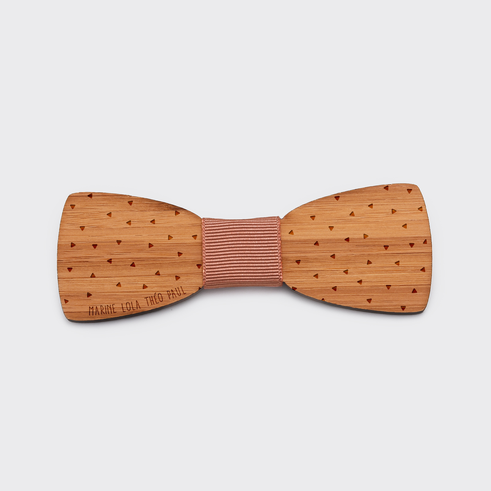Personalised engraved wooden slim bow tie