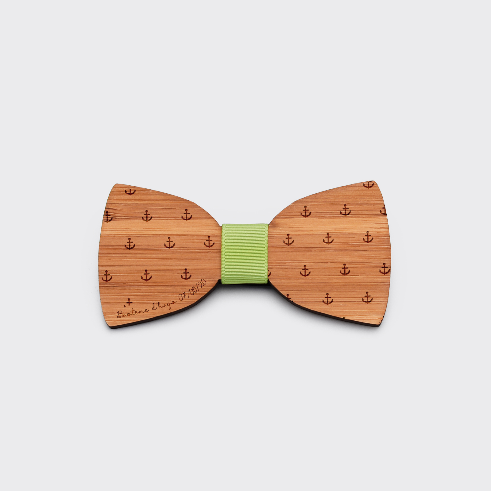 Personalised children engraved wooden classic bow tie