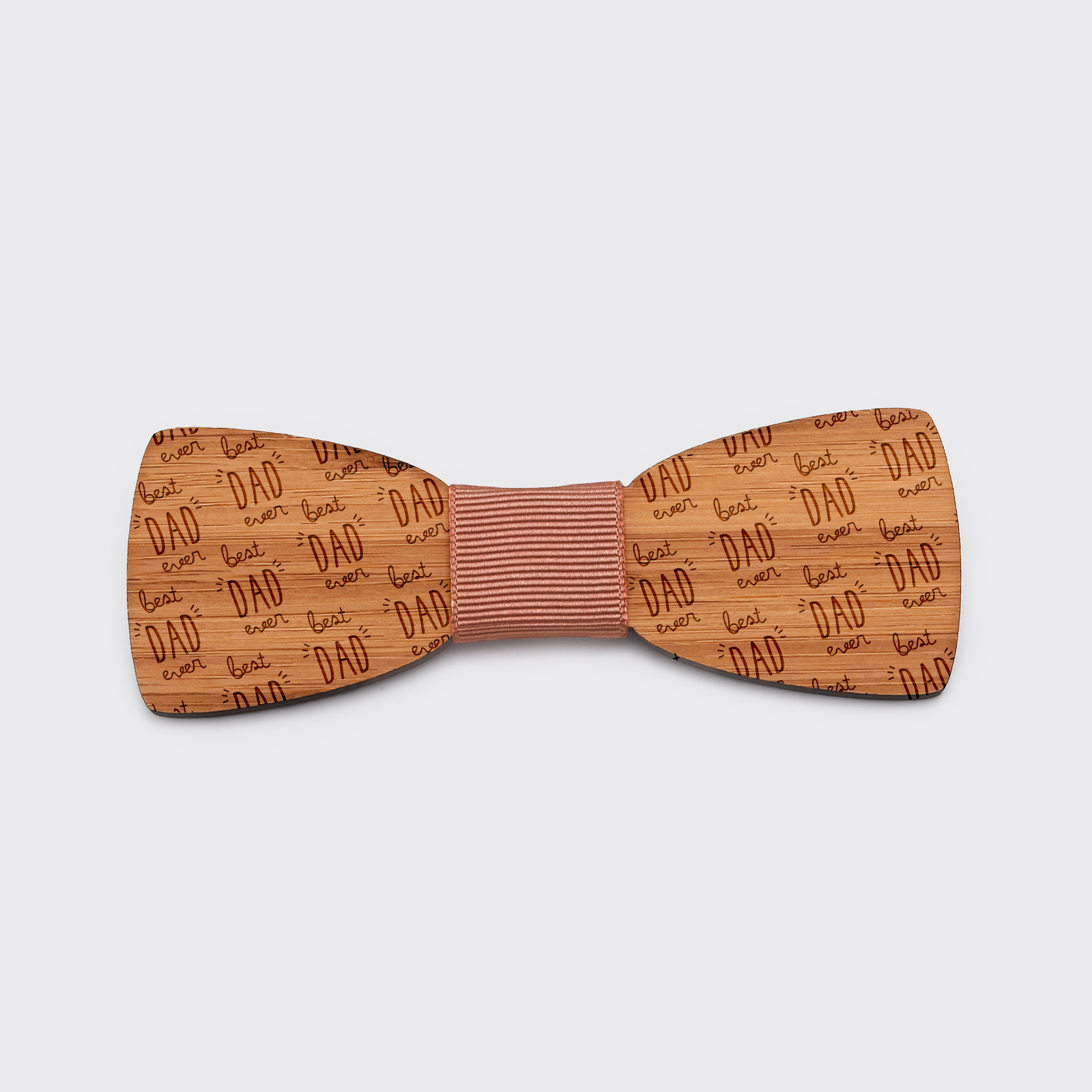 Personalised engraved wooden slim bow tie – ‘Daddy pattern’ special edition