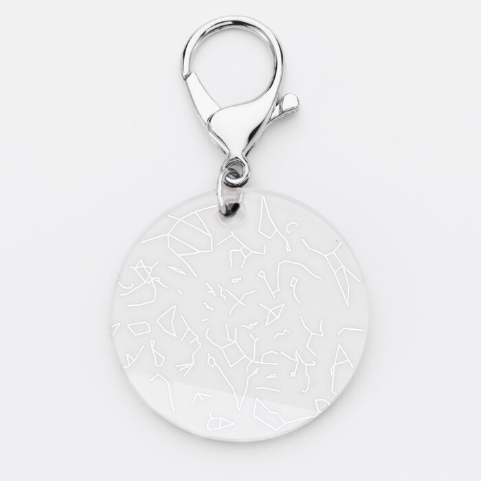 Porte-clés personnalisé gravé acrylique médaille ronde 50 mm "Carte du ciel étoilé" 2