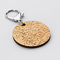 Porte-clés personnalisé gravé bois médaille ronde 50 mm "Carte du ciel étoilé" 4