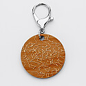 Porte-clés personnalisé gravé bois médaille ronde 50 mm "Carte du ciel étoilé" version dark 3
