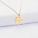 Personalised double pendant necklace engraved silver 15mm and acrylic "Starry sky map" 20mm