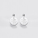 Personalised engraved silver earrings15mm - sketches