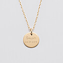 Personalised engraved gold 15m medallion pendant - name date