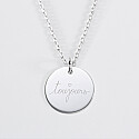 Personalised pendant engraved silver 19mm – ‘Love’ special edition