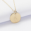 Personalised pendant engraved gold plated 19mm – ‘Love’ special edition